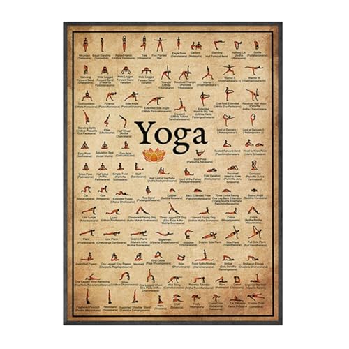 Yoga-Posen-Diagramm – Ganzkörper-Yoga-Stretchgrafik | Fitness-Positionsgrafik aus Öl-Leinwand | Übungsliebhaber zur Erhöhung der Flexibilität und Entspannung von Genérico