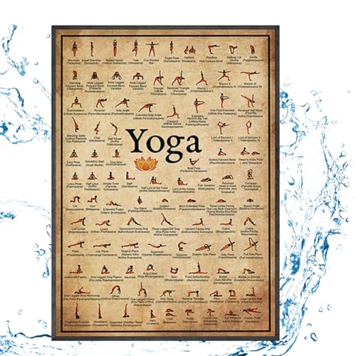 Yoga-Trainings-Poster – Ganzkörper-Stretchgrafik, Flexibilitätstraining-Anleitung | Wandschild für das Gymnastikhaus mit Yoga-Positionen Asanas von Genérico
