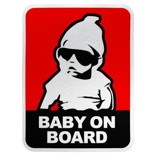 aufkleber auto baby on board aufkleber auto [1 Familienautoaufkleber - Aufkleber für Baby an Bord bunt und sichtbar - Warnung, dass ein Baby an Bord ist - auffälliges Bild - Warnung auto-aufkleber von Genérico