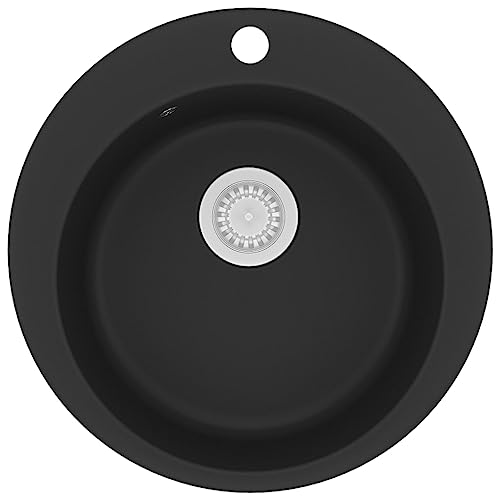 wenjingqi 142956 Küchenspüle aus Granit mit einem runden schwarzen Becken wenjingqi 142956 Küchenspüle aus Granit mit einem runden schwarzen Becken von Genérico