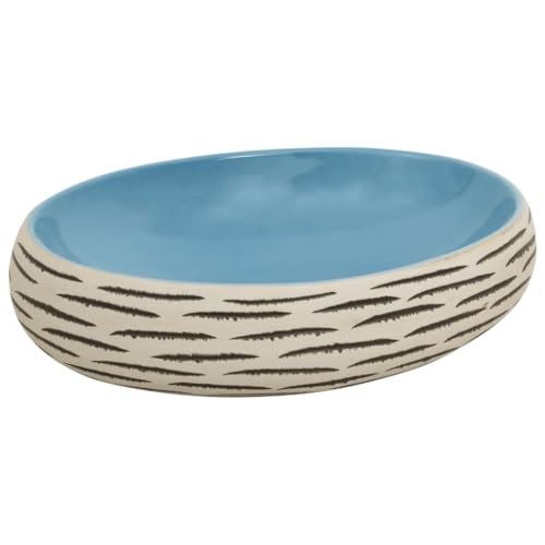 wenjingqi 155085 Waschbecken, oval, Keramik, mehrfarbig, 59 x 40 x 15 cm von Genérico