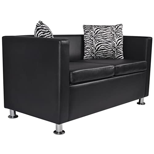 wenjingqi 2-Sitzer-Sofa aus Kunstleder, Schwarz, 242649 wenjingqi 2-Sitzer-Sofa aus Kunstleder, Schwarz, 242649 von Genérico