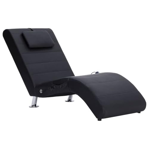 wenjingqi 281284 Massageliege mit Kissen aus Kunstleder, Schwarz von Genérico