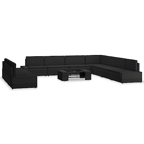 wenjingqi 3054586 Gartenmöbel-Set, 10-teilig, Polyrattan, Schwarz wenjingqi 3054586 Gartenmöbel-Set, 10-teilig, Polyrattan, Schwarz von Genérico