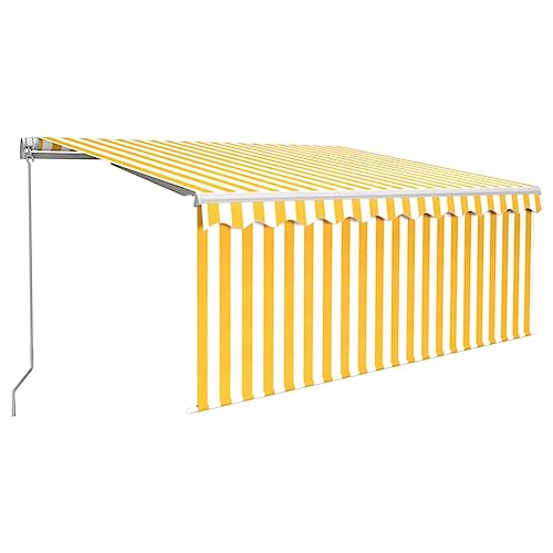 wenjingqi 3069263 Manuelle einziehbare Markise mit LED-Jalousie, Gelb, 3 x 2,5 m von Genérico