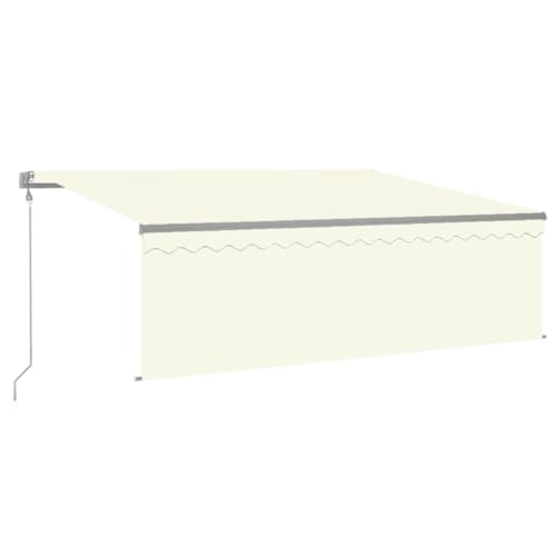 wenjingqi 3069432 Automatische Markise mit LED-Jalousie, Windsensor, Creme von Genérico