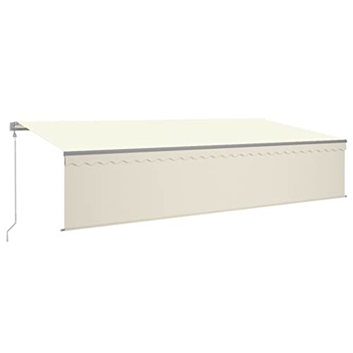 wenjingqi 3069492 Automatische Markise mit LED-Jalousie, Windsensor, cremefarben, 6 x 3 m von Genérico
