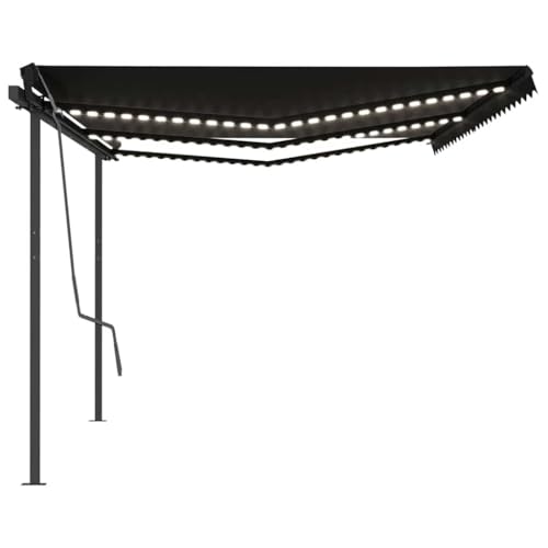 wenjingqi 3070214 Automatische Markise mit LED und Windsensor, Anthrazit, 6X von Genérico