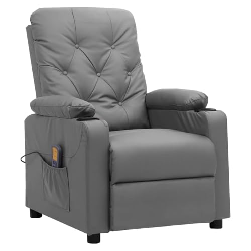 wenjingqi 3093508 Massagesessel, höhenverstellbar, Kunstleder, Grau von Genérico