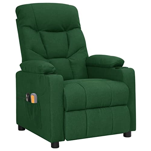 wenjingqi 3098833 Elektrischer Massagesessel, Stoff, Dunkelgrün von Genérico
