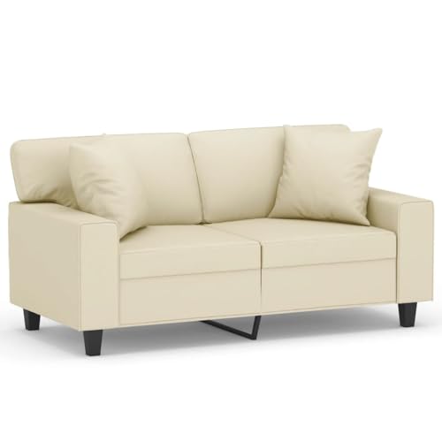 wenjingqi 3200862 2-Sitzer-Sofa mit Kissen, Kunstleder, cremefarben, 120 cm wenjingqi 3200862 2-Sitzer-Sofa mit Kissen, Kunstleder, cremefarben, 120 cm von Genérico