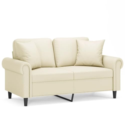 wenjingqi 3200926 2-Sitzer-Sofa mit Kissen, Kunstleder, cremefarben, 120 cm wenjingqi 3200926 2-Sitzer-Sofa mit Kissen, Kunstleder, cremefarben, 120 cm von Genérico