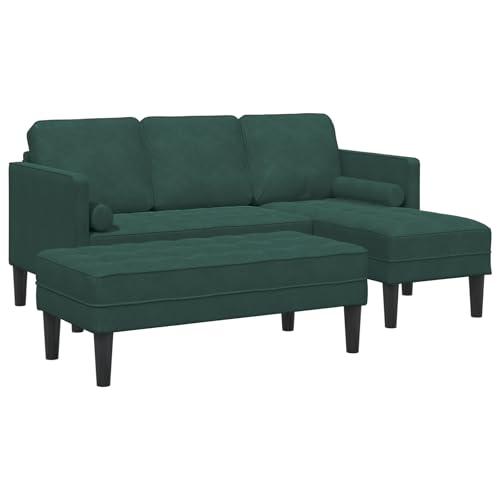 wenjingqi 3329266 Gartensofa mit Bank und Kissen aus dunkelgrünem Samt in L-Form wenjingqi 3329266 Gartensofa mit Bank und Kissen aus dunkelgrünem Samt in L-Form von Genérico