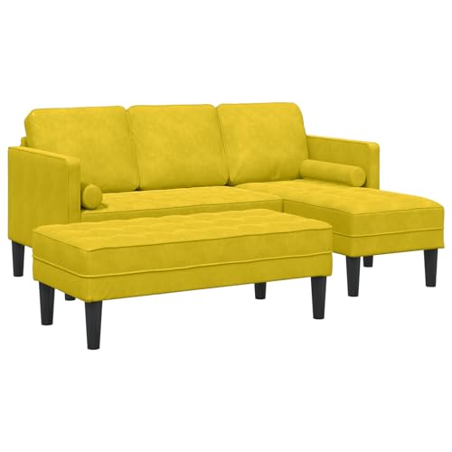 wenjingqi 3329271 Gartensofa mit Bank und Kissen aus gelbem Samt in L-Form wenjingqi 3329271 Gartensofa mit Bank und Kissen aus gelbem Samt in L-Form von Genérico