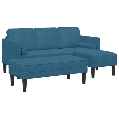 wenjingqi 3329273 Gartensofa mit Bank und Kissen aus blauem Samt in L-Form wenjingqi 3329273 Gartensofa mit Bank und Kissen aus blauem Samt in L-Form von Genérico