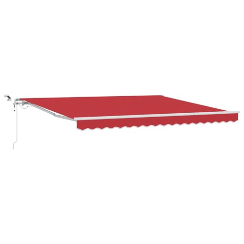 wenjingqi 3330826 Automatische einziehbare Markise mit LED, Rot, 400 x 350 cm von Genérico
