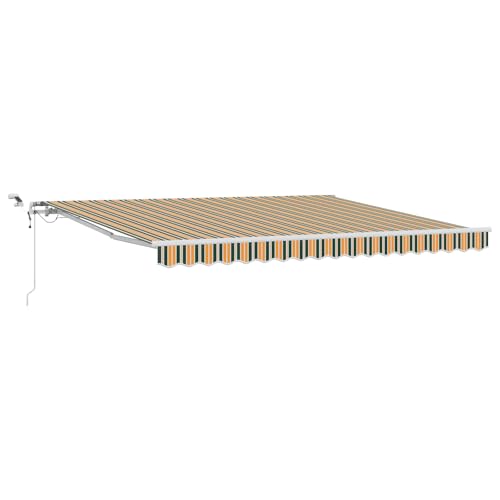 wenjingqi 3330834 Automatische einziehbare Markise mit LED, Grün und Gelb, 400 x 350 cm von Genérico