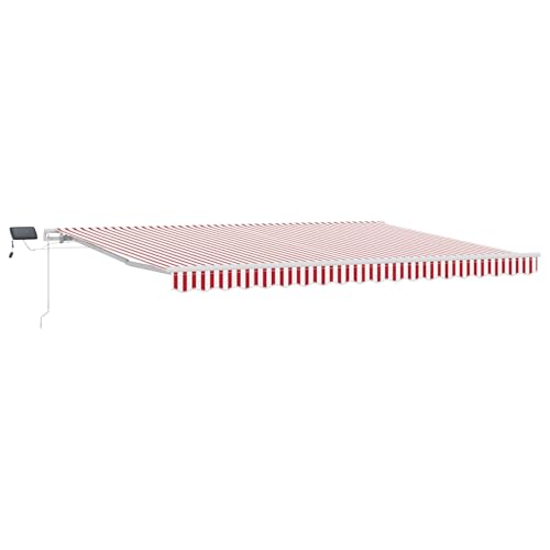 wenjingqi 3331098 Manuelle Markise mit rotem LED-Streifen, 450 x 350 cm von Genérico