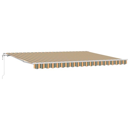 wenjingqi 3331179 Automatische einziehbare Markise, Grün und Gelb, 450 x 350 cm von Genérico