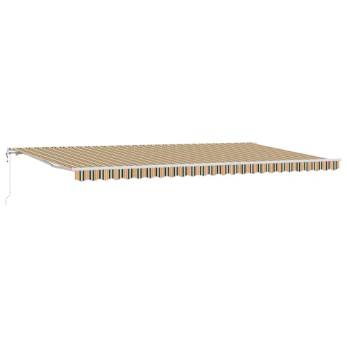 wenjingqi 3331687 Automatische einziehbare Markise, Grün und Gelb, 600 x 300 cm von Genérico