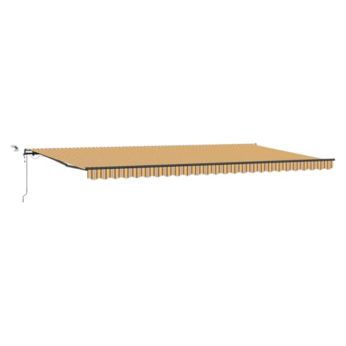 wenjingqi 3331740 Automatische einziehbare Markise mit mehrfarbigen Streifen, LED, 600 x 350 cm von Genérico