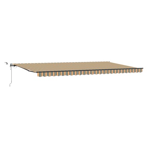 wenjingqi 3331804 Automatische einziehbare Markise mit LED, Grün und Gelb, 600 x 350 cm von Genérico