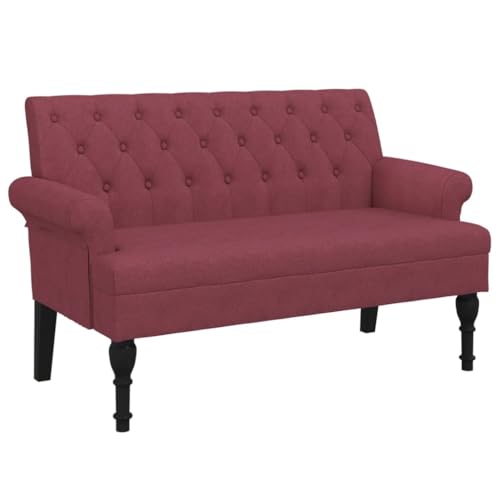 wenjingqi 372127 Bank mit Rückenlehne, Stoff, Rot, 120 x 62 x 75,5 cm von Genérico