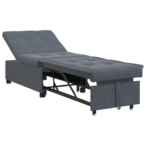 wenjingqi 42008595 Schlafsofa, 3-in-1, abnehmbares Design, Samt, Dunkelgrau, wenjingqi 42008595 Schlafsofa, 3-in-1, abnehmbares Design, Samt, Dunkelgrau, von Genérico