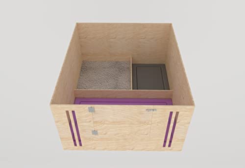 Wurfkiste für Katzen mit gesicherter Eingangstür Holz Entwöhnungsbox Geburtsbett Wurfkiste Kätzchen Box von Generiq