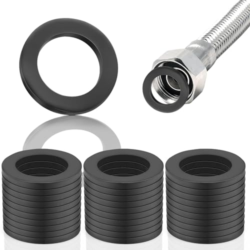 30 Stück Gummischlauchring, Wasserhahndichtring, O-Ring, Gummi, Duschschlauch-Unterlegscheibe, 3/4 Zoll, OD 24 mm, ID 16 mm, Schwarz 30 Stück Gummischlauchring, Wasserhahndichtring, O-Ring, Gummi, Duschschlauch-Unterlegscheibe, 3/4 Zoll, OD 24 mm, ID 16 mm, Schwarz von Générique