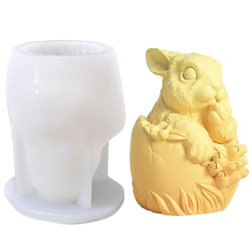 3D Osterhasen Form, Kaninchen Silikonform | Silikon Schokolade Süßigkeiten Form aus lebensmittelechtem Kaninchenharz | Kerzenherstellungsformen für Aromatherapie-Kerzen von Générique