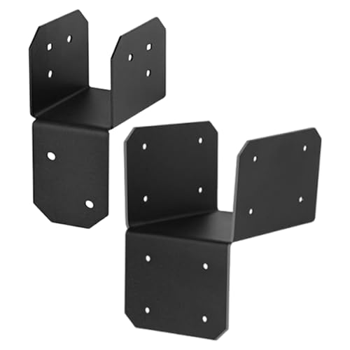 4 x 4 Halterungen, Heavy Duty Steel Beam Connector Sleeves, 4-teiliges Joist Hanger-Set für Rafter, Fencing, Decks, Roofs, Ideal für Outdoor und Indoor Holzstrukturen, Kabine, 3 x 3,5 Zoll von Générique