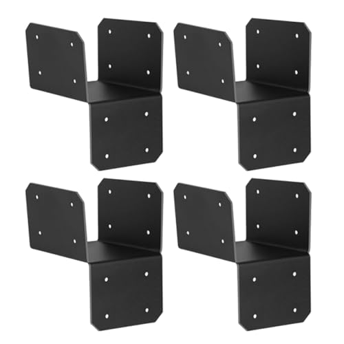 4 x 4 Joist Hanger, 4 Stück, Heavy-Duty Post to Beam Connector Brackets, Sleeve-Style Tie Braces, Easy Installation for Rafters, Fence, Deck, Roof, Indoor, Outdoor Log Cabin von Générique