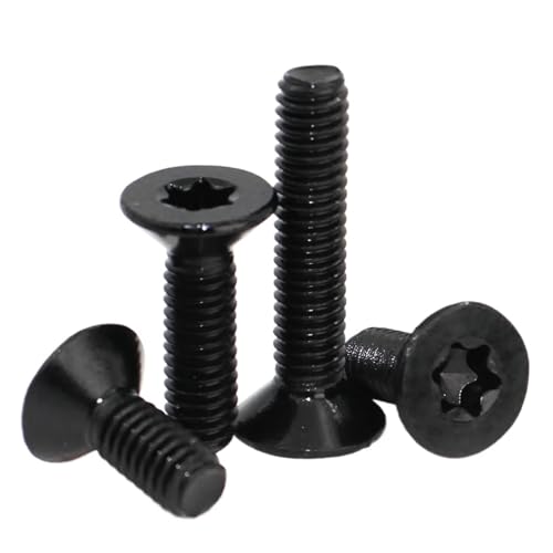 5/10/2050 Stück Innensechskantschrauben Senkkopf Torx Edelstahl A2-70 Schwarz 304 M1.6 M2 M2.5 M3 M4 M5 M6(3 mm, M2.5 (50 Stück)) von Générique