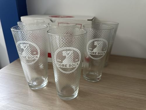 6 Trinkgläser Tiger Bock 50 cl NEU Wunderschön von Générique
