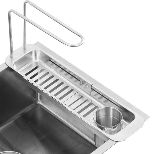 Abtropfgestell für Küchenspüle, Abtropfgestell für Küchenspüle | Abtropfgestell für Spüle, ausziehbares Abtropfgestell, Utensilienhalter aus Edelstahl, Zubehör von Générique