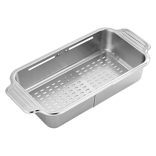 Abtropfgestell für Waschbecken, ausziehbar – Abtropfgestell zum Aufhängen über der Spüle | erweiterbarer Siebkorb zum Abtropfen Waschen Aufbewahrung von Arbeitsplatten Lebensmittel Küche Abtropfgestell für Waschbecken, ausziehbar – Abtropfgestell zum Aufhängen über der Spüle | erweiterbarer Siebkorb zum Abtropfen Waschen Aufbewahrung von Arbeitsplatten Lebensmittel Küche von Générique