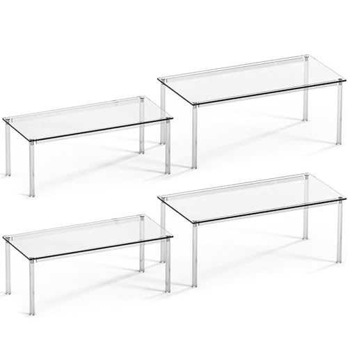 Acryl Regale Organizer, Klare Stapelbare Aufbewahrungsregale, Küchenregale aus Acryl, 4 Stück für Theken, , Teller, Schüsseln, Gewürzgläser von Générique