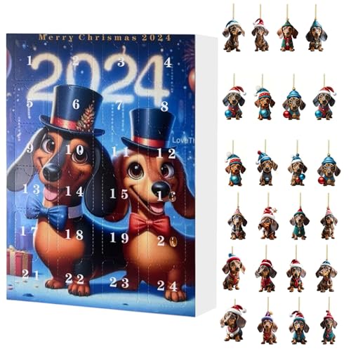 Adventskalender 24 Tage Dackel Weihnachten, 24 Tage Adventsdeko Dackel – Hund Acryl 2D für Urlaub, Dekoration Weihnachtsbaum Fenster Wand Tür Spiegel Adventskalender 24 Tage Dackel Weihnachten, 24 Tage Adventsdeko Dackel – Hund Acryl 2D für Urlaub, Dekoration Weihnachtsbaum Fenster Wand Tür Spiegel von Générique