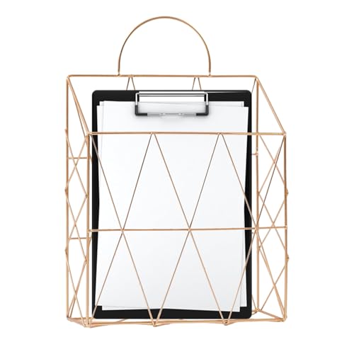 Aktenhalter zum Aufhängen an der Wand – Zeitschriftenaufbewahrung | robuster dekorativer Organizer | 25,5 x 10,38 cm, vertikaler Regalhalter, eleganter Stauraum für Speicherdateien von Générique