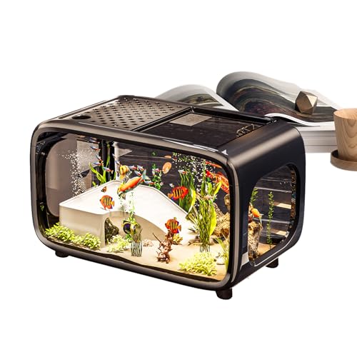 Aquarium – Fischtank | Desktop Aquarium | Fischtank-Starter-Sets für Betta Goldffish Shrimps Clear Acryl Aquatic Animals Container Bowl for Snails Aquatic Planting Landscape Turtle von Générique
