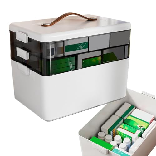 Aufbewahrungsbox für Medikamente – Medikamentenbox | Aufbewahrungsbox für Medizin | Aufbewahrungsbox mit 3 Schichten | Medizin mit Hande | Erste-Hilfe-Behälter Aufbewahrungsbox für Medikamente – Medikamentenbox | Aufbewahrungsbox für Medizin | Aufbewahrungsbox mit 3 Schichten | Medizin mit Hande | Erste-Hilfe-Behälter von Générique