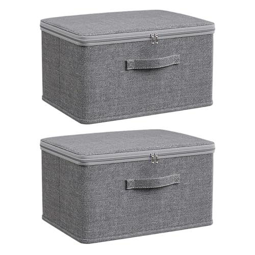 Aufbewahrungsboxen für Schränke – Aufbewahrungsbox aus Stoff 2 Stück | Aufbewahrungsbehälter für Schrank mit abgedecktem Regal – abschließbar | Aufbewahrungsbox für Kleidung groß Aufbewahrungsboxen für Schränke – Aufbewahrungsbox aus Stoff 2 Stück | Aufbewahrungsbehälter für Schrank mit abgedecktem Regal – abschließbar | Aufbewahrungsbox für Kleidung groß von Générique