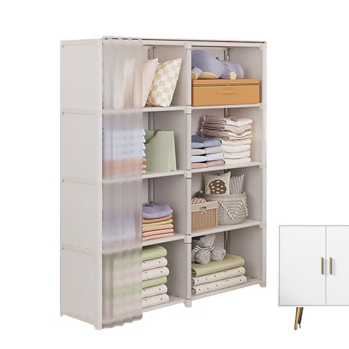 Aufbewahrungsschrank für Kleidung – tragbarer Kleiderorganisator, faltbares Stoffregal | Freistehendes Kleiderregal mit Staubdeckel, Hängeschrank für Schlafzimmer von Générique