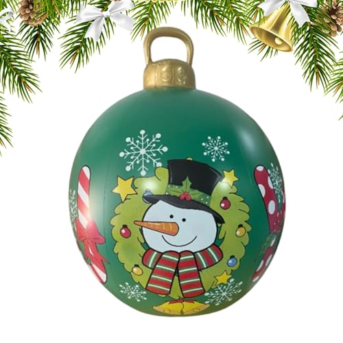 Aufblasbare Weihnachtskugeln – Aufblasbare Gartendekorationen 23,6 Zoll | Aufblasbare Weihnachtsdekoration Kugel | Aufblasbare Weihnachtskugel Schneemann Ornament Ball für Urlaub, d von Générique