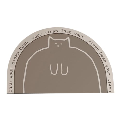 Badematte ohne Rutschen - Duschmatte | weicher Badteppich | Schimmelresistent und maschinenwaschbar | Bodenmatte Badematte saugfähig | Design Katze von Générique