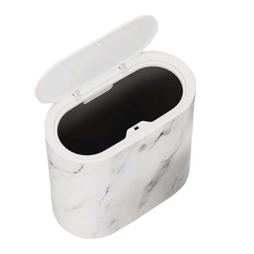 Badezimmerabfall mit Deckel – Mülleimer mit Deckel | Badezimmerbox | Abfallkorb für Mülleimer mit Deckel, dekorativ, dünnes Besteck für Zuhause, Schlafsaal von Générique