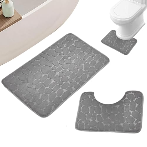 Badteppich saugfähig – Badteppich-Set | Waschbarer Badteppich, dekorativer Badläufer aus Korallenvlies, rutschfester Badezimmerteppich, Bodenteppich von Générique