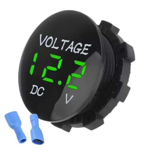 Batterietester 12 V – wasserdichtes LED-Voltmeter-Panel, kompakter Spannungsprüfer | Motorrad Golf Trolley Battery Metter für Roller, Netzteil, elektrischer Monitor Num von Générique