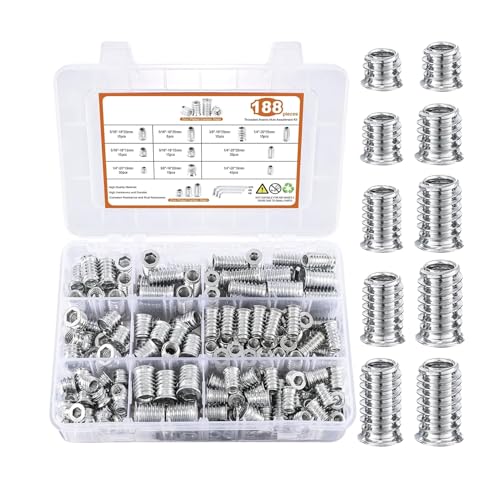 Befestigungselement für Gewindebolzen, Sortiment mit Unterlegscheiben für Möbel aus Holz | Set mit Schraubenverbindern, Haushaltsbeschlägen für Möbel aus Kiefernholz und Paneel Befestigungselement für Gewindebolzen, Sortiment mit Unterlegscheiben für Möbel aus Holz | Set mit Schraubenverbindern, Haushaltsbeschlägen für Möbel aus Kiefernholz und Paneel von Générique